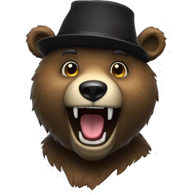 The bear animatronic with hat black emoji