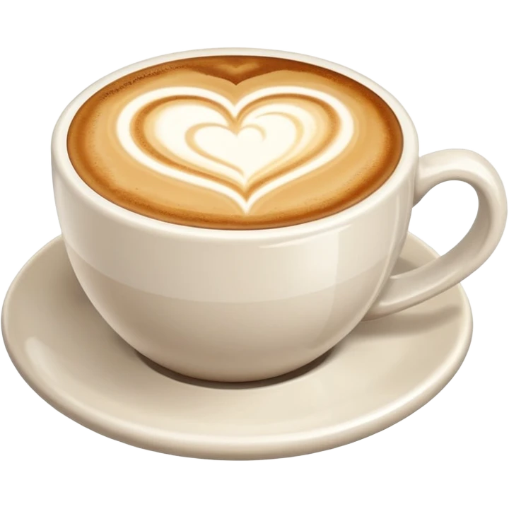 coffee cup with a latte art heart emoji