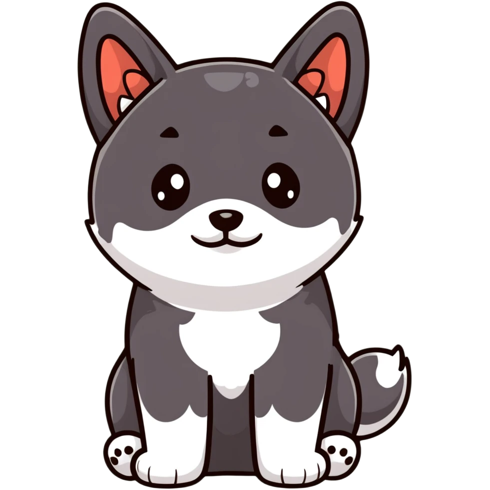 adorable black Shiba Inu puppy with big eyes emoji
