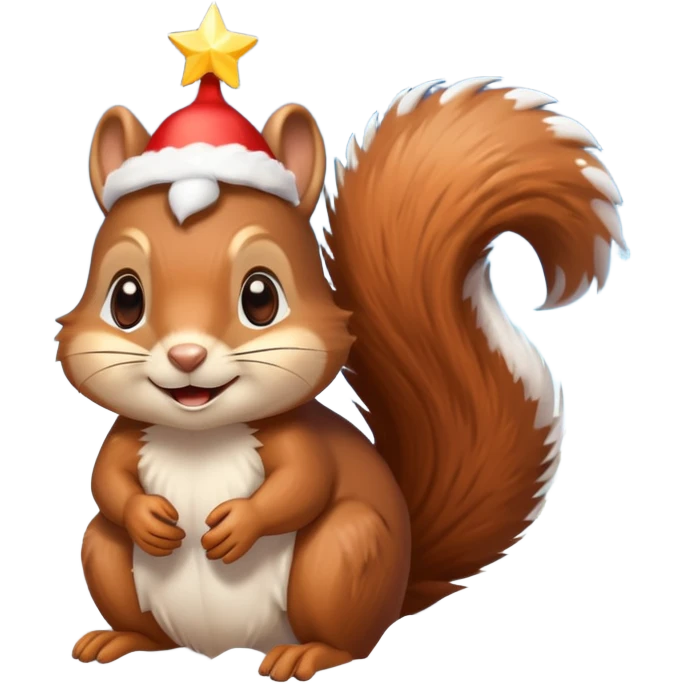 squirrel poking its head out of snow hill with christmas lights wrapped around head emoji