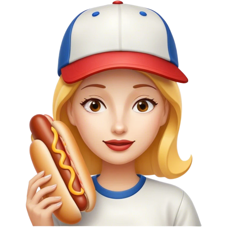 Woman with a HotDog emoji