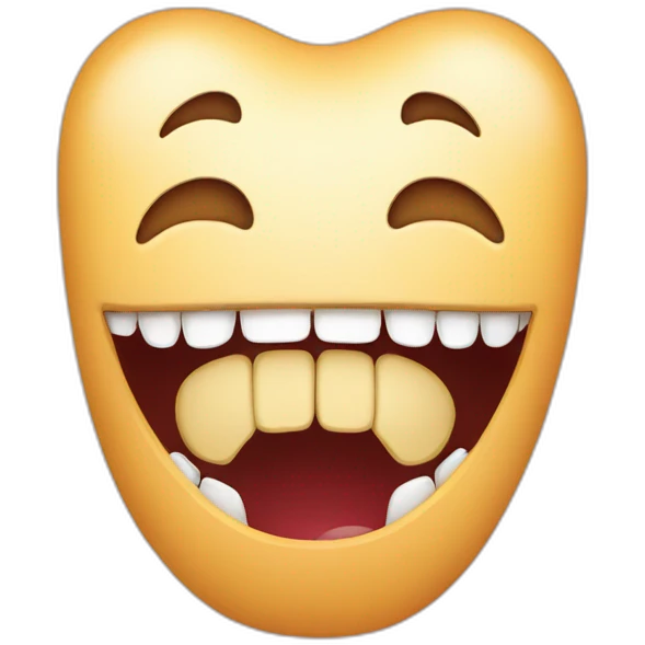 Bite emoji face showing teeth emoji