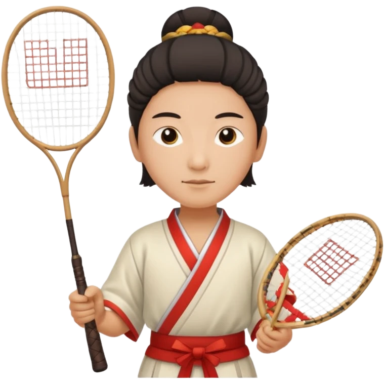 ancient chinese with badminton racket emoji