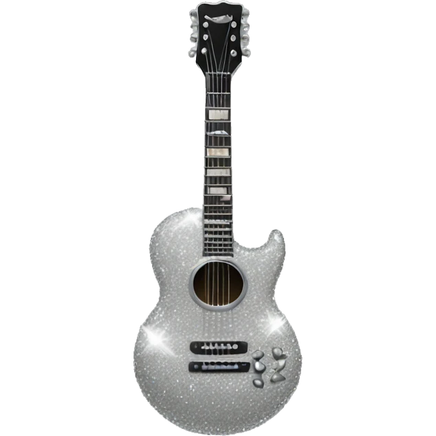 Silver sparkly guitar emoji