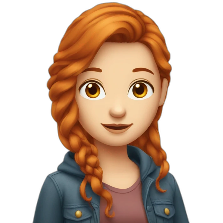 Une Fille rousse cheveux longs emoji
