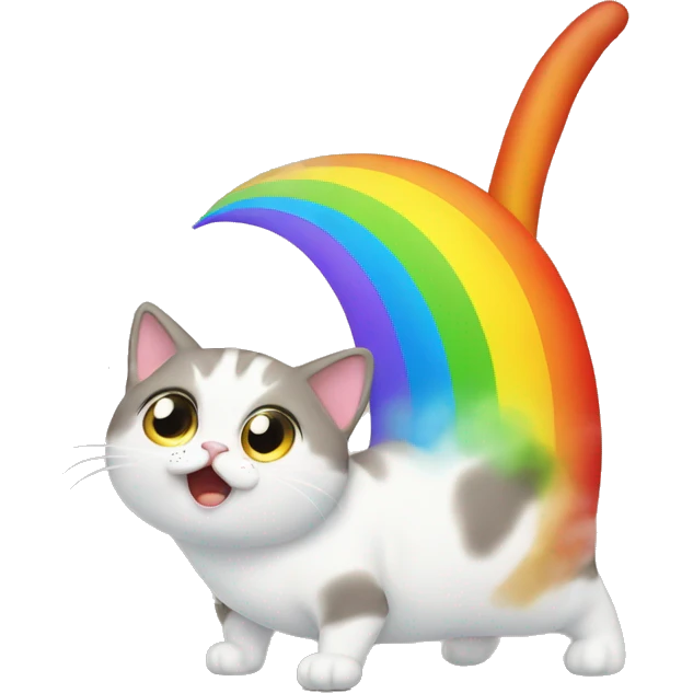 Cat Farting rainbow emoji