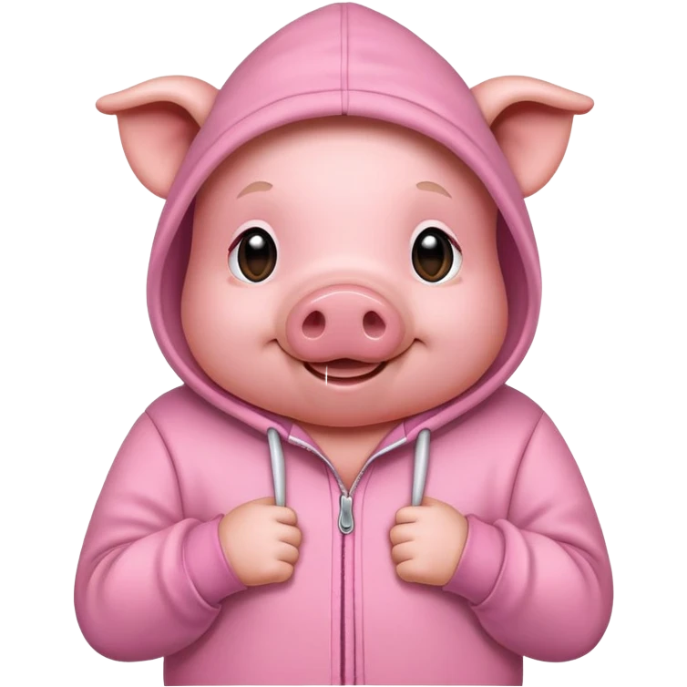 Pig wearing a hoody emoji