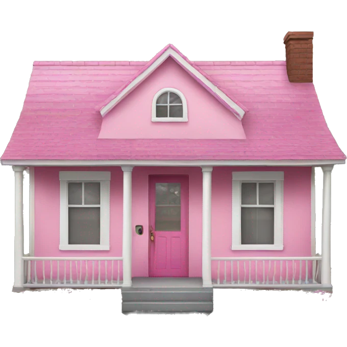 Pink realistic home with front porch emoji