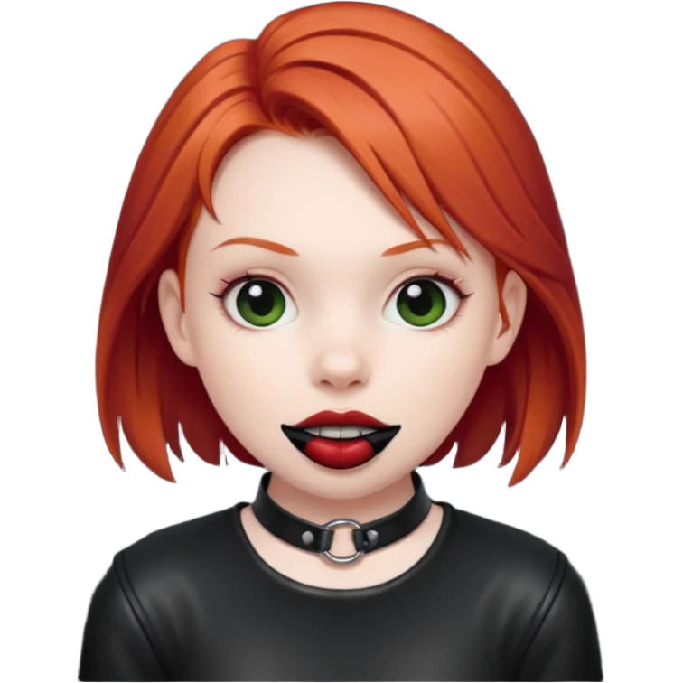 Рыжая Девушка с кляпом шаром emoji