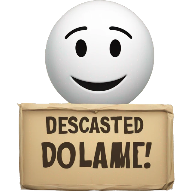 smily holds up a sign says "Discussed!" emoji