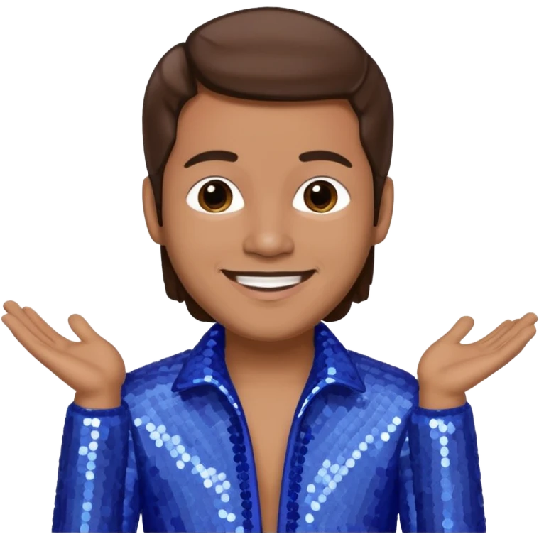 Mark Calderon, R&B Singer (b. 1969) from Color Me Badd with medium brown hair, periwinkle sequin outfit emoji
