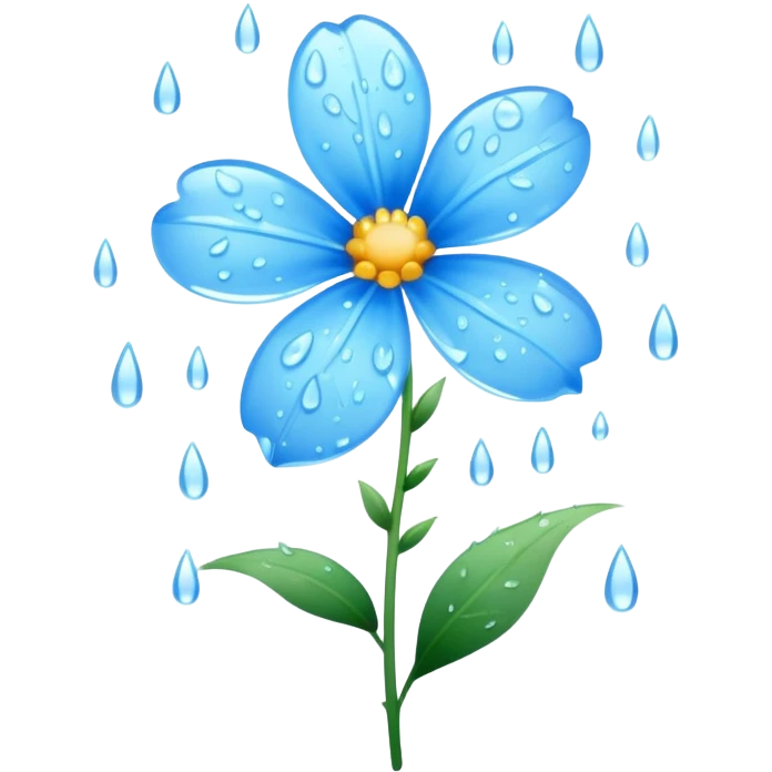 rain with light blue flowers  emoji