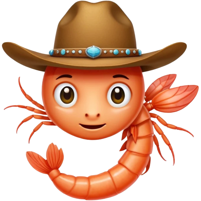 Shrimp with a cowboy hat emoji