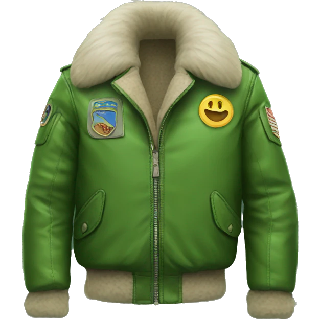 Green aviator jacket with fur collar emoji