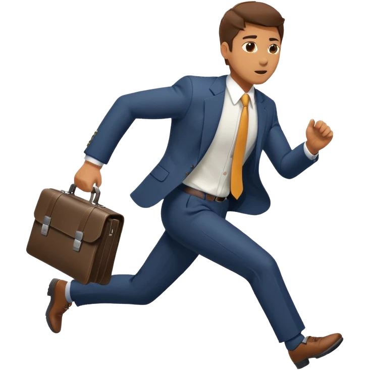 man in suit running with briefcase emoji