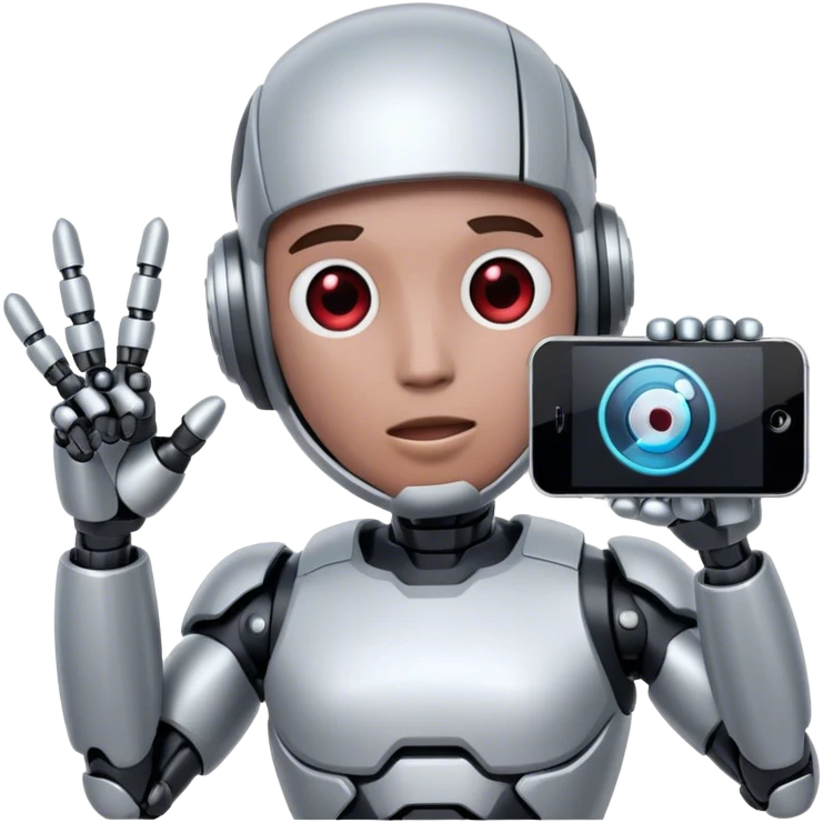 cyborg taking a video emoji