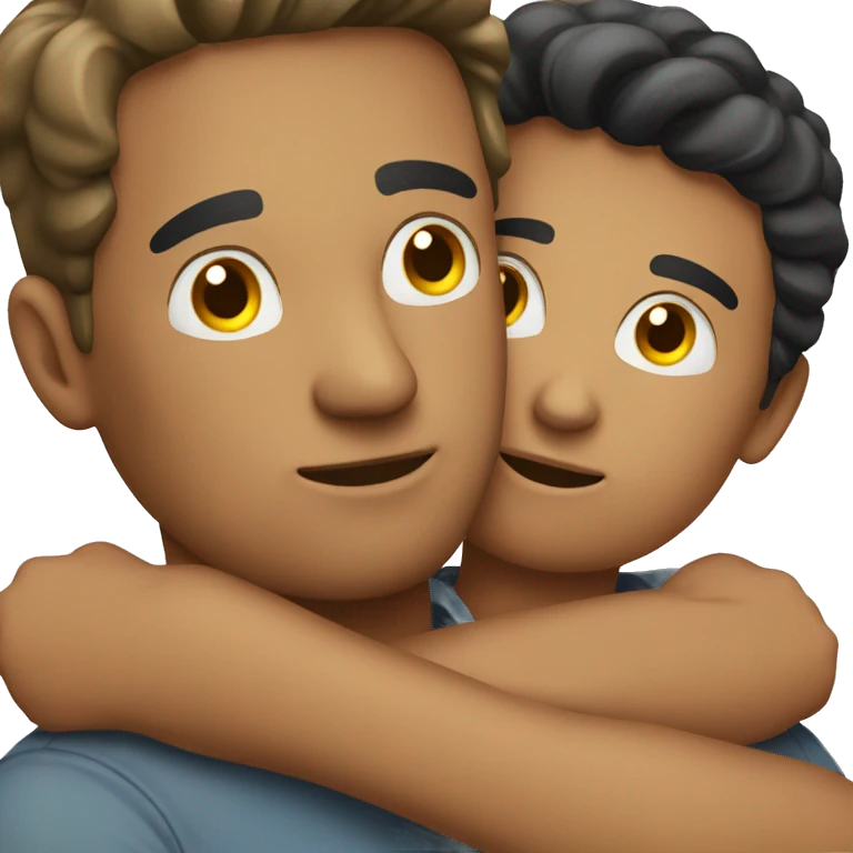 Create a teen boy hugging a dad emoji