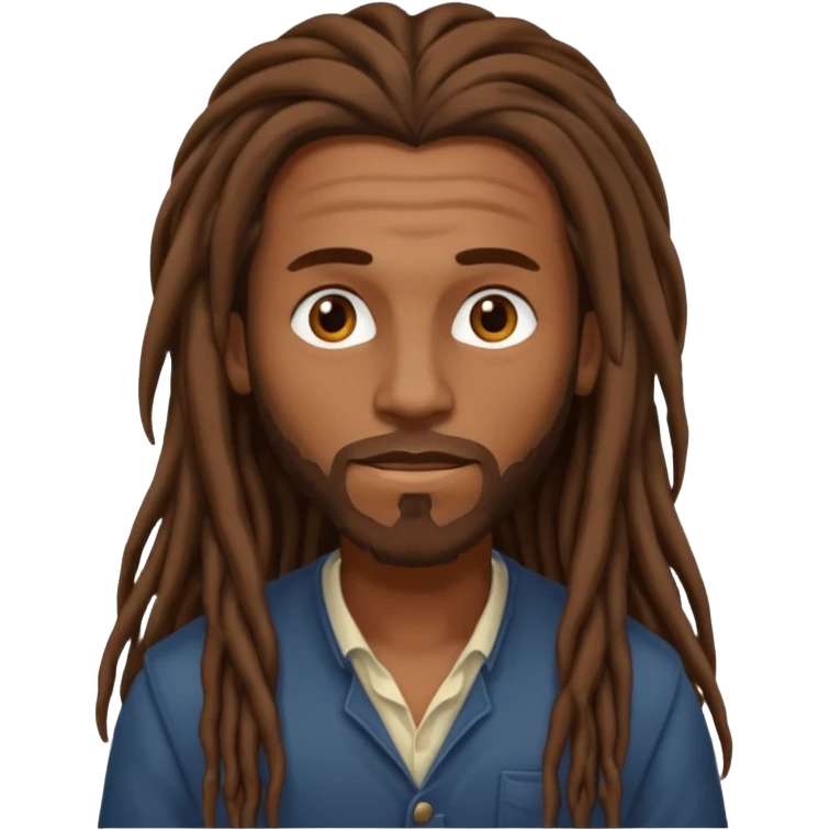 Man with long brown dreadlocks emoji