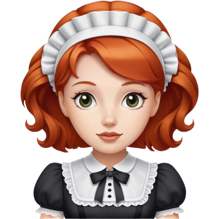 Standing Redheaded woman and a French maid outfit emoji