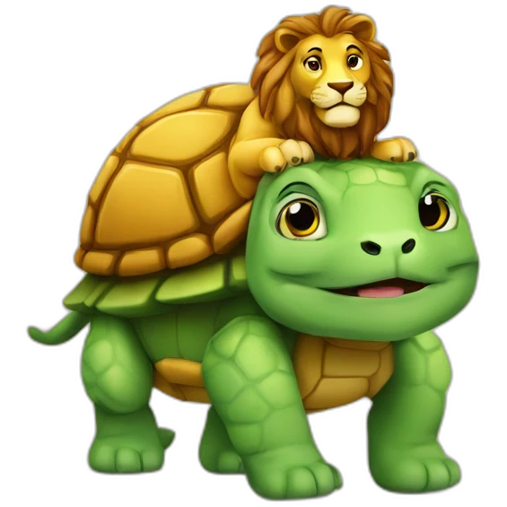 tortue sur un lion emoji