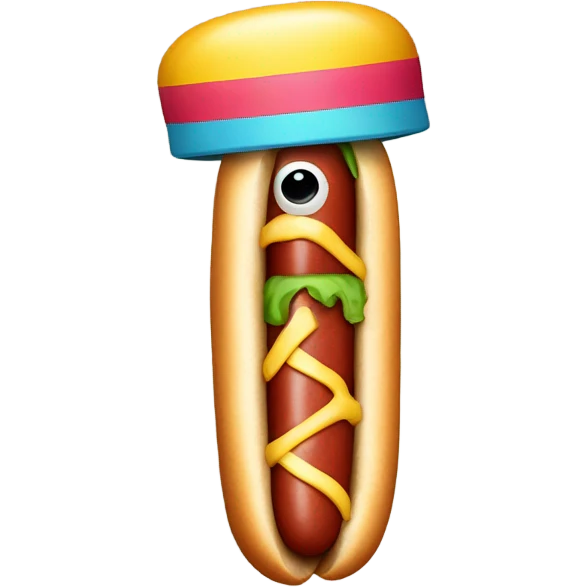 hotdog with hat on emoji