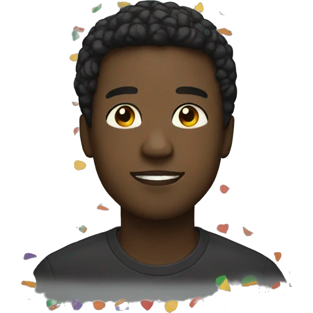 black guy with pride flag emoji