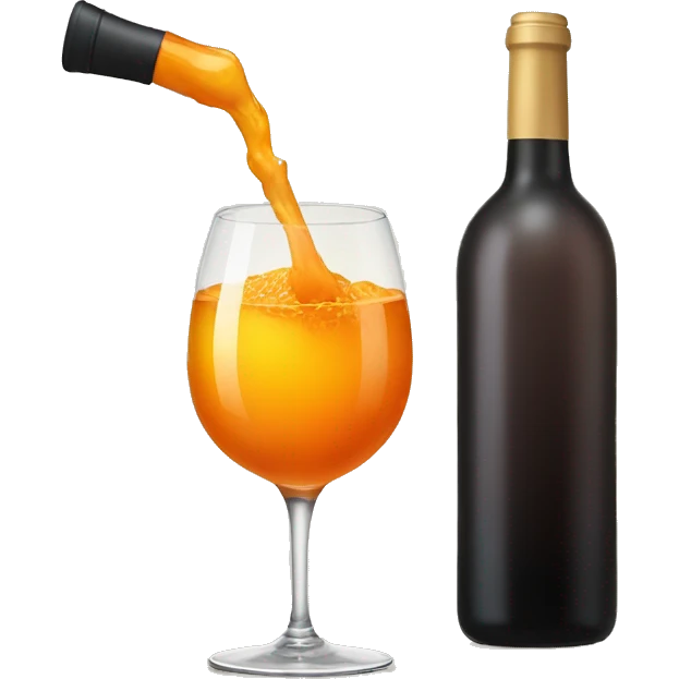 orange wine glass mixed with a micropho emoji