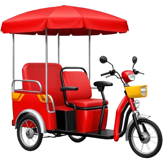 generate an ios genmoji of an e rickshaw red emoji