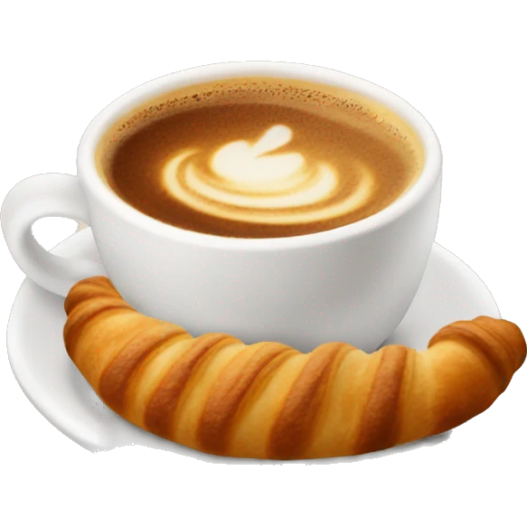 Cup of cappuccino with croissant emoji