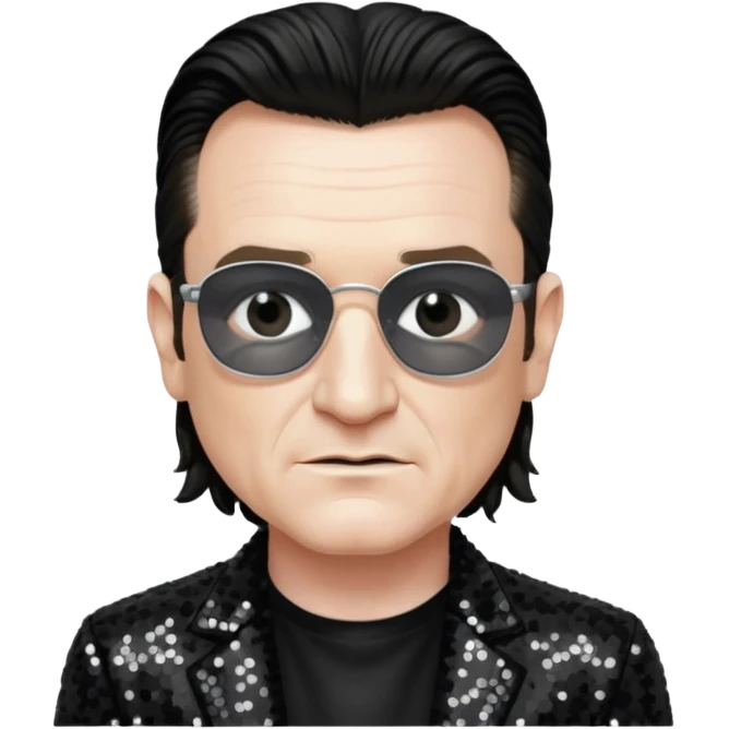 Bono with black sequin outfit emoji