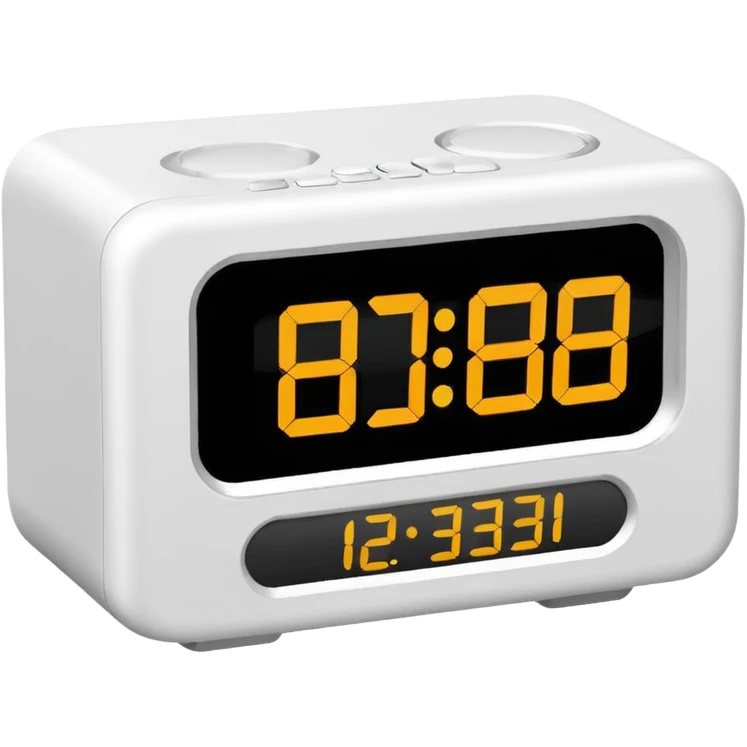 Matte white alarm clock  emoji