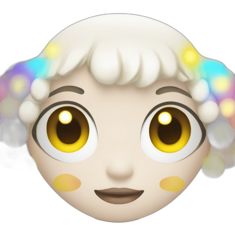 angel glowing eyes light color palette Takashi Murakami style emoji