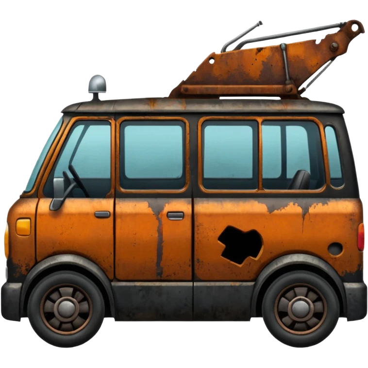 Broken Urban Vehicle black emoji
