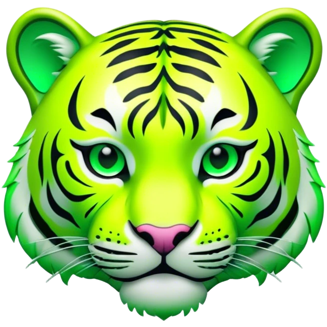 Neon green tiger emoji