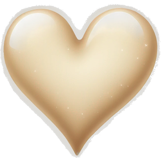 beige and white mix colour heart with little sparkling  emoji