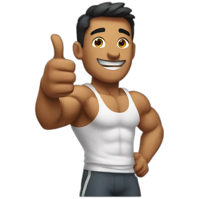muscular guy thumbs up emoji
