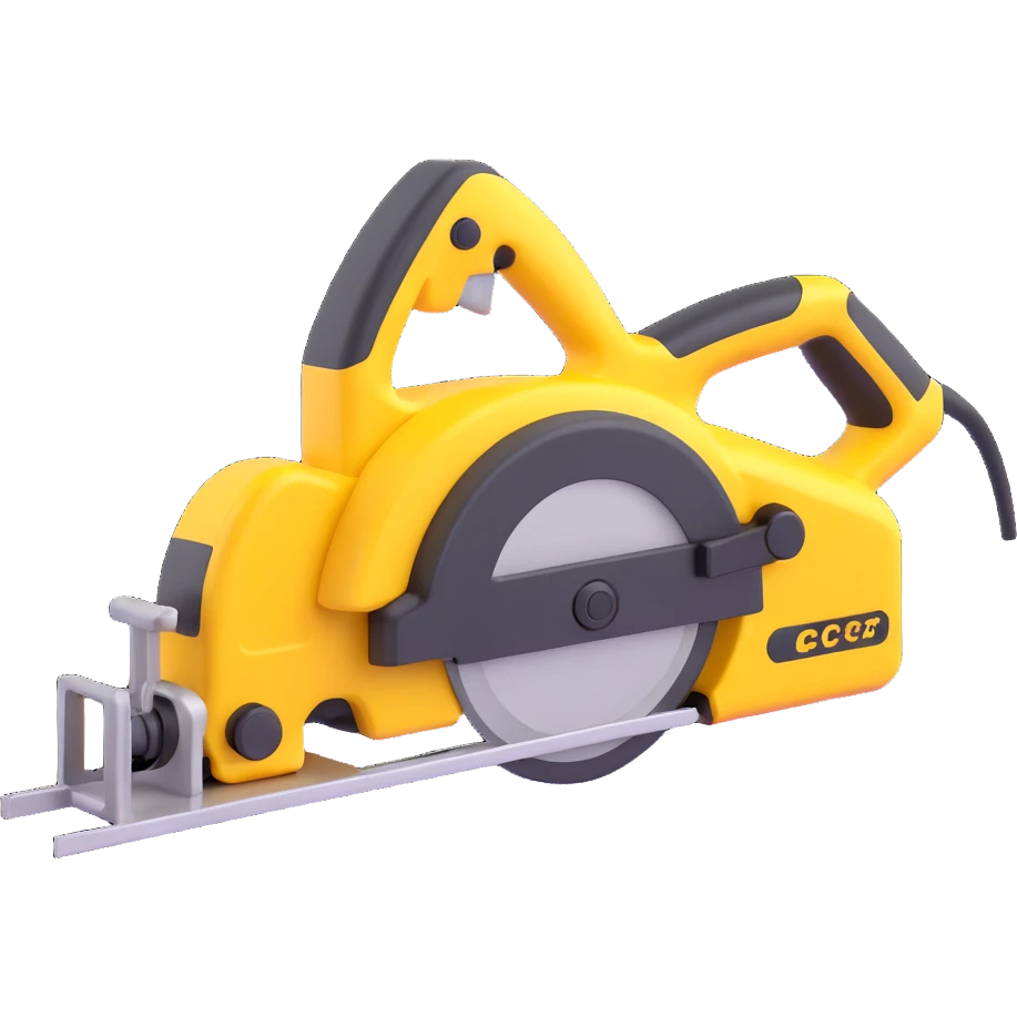 create a 3d Electric saws image using a combination of black and yellow colors emoji