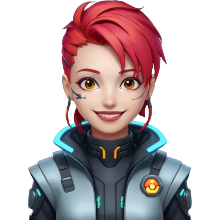 CYBERPUNK HAPPY RED emoji