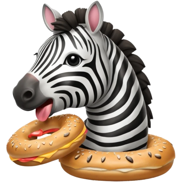 zebra eating bagel emoji