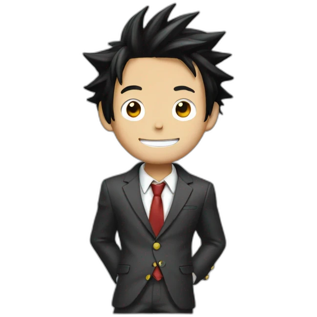 Luffy wearing a suit emoji