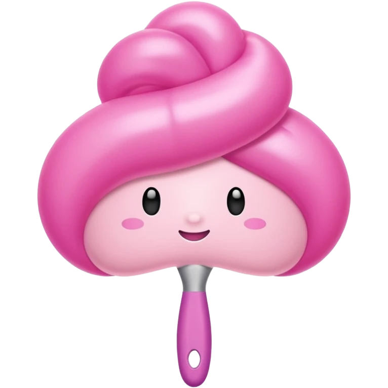 inflatable pink puffy ornate brush  emoji