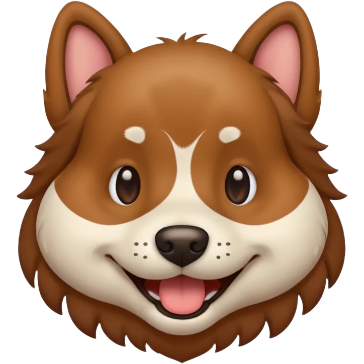 simplified smiling 2d dog with no nose emoji