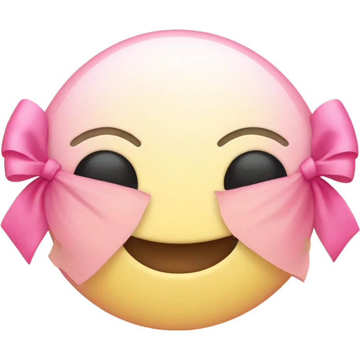 Smiley closed eyes with eyelashes and pink little bows  emoji
