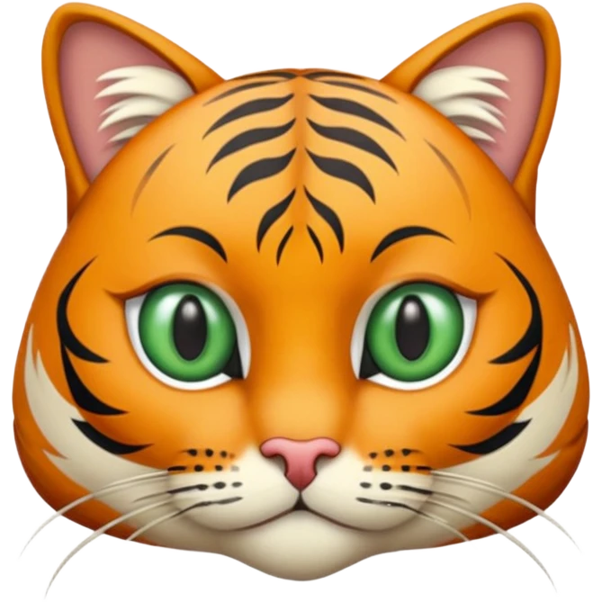 Un chat tigré poil long avec des yeux verts emoji