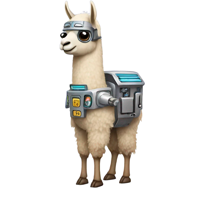 Llama wearing robot costume emoji