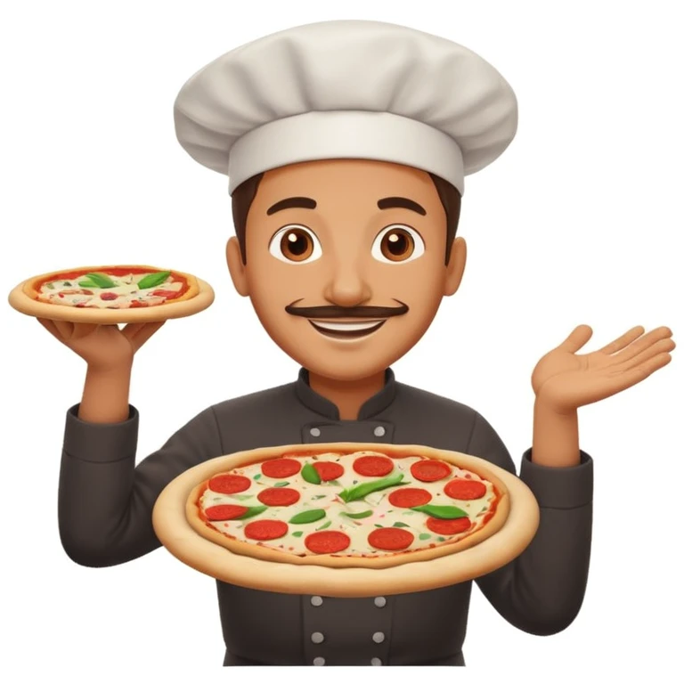 smiling Italian chef spinning pizza dough emoji