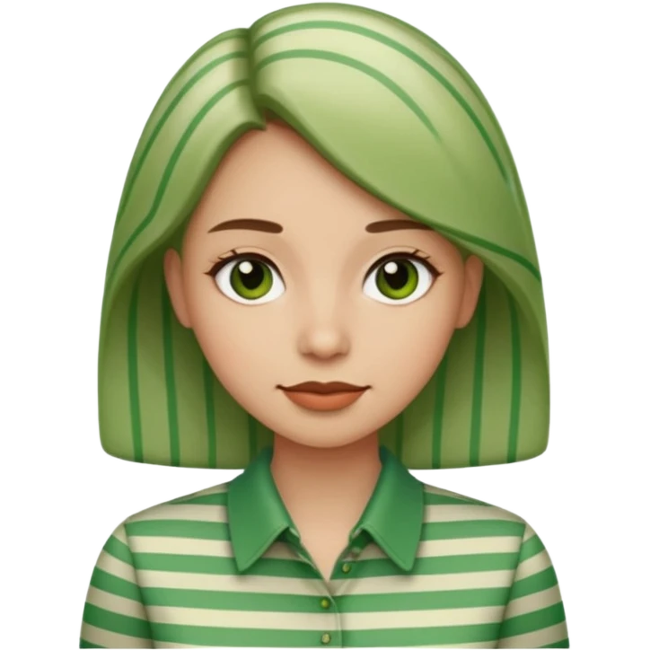 woman with green Striped Shirt not a t shirt emoji