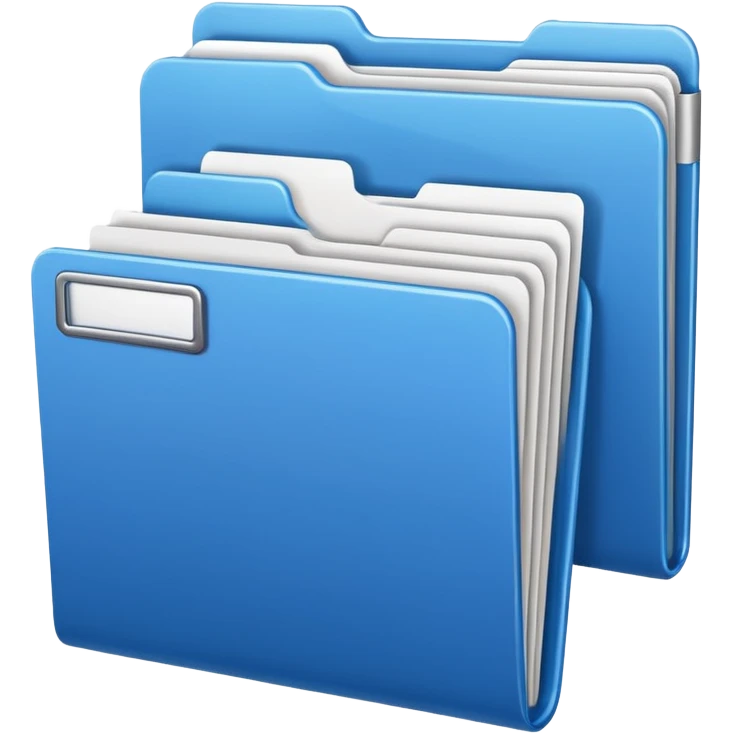 a blue file with blank name label on it emoji