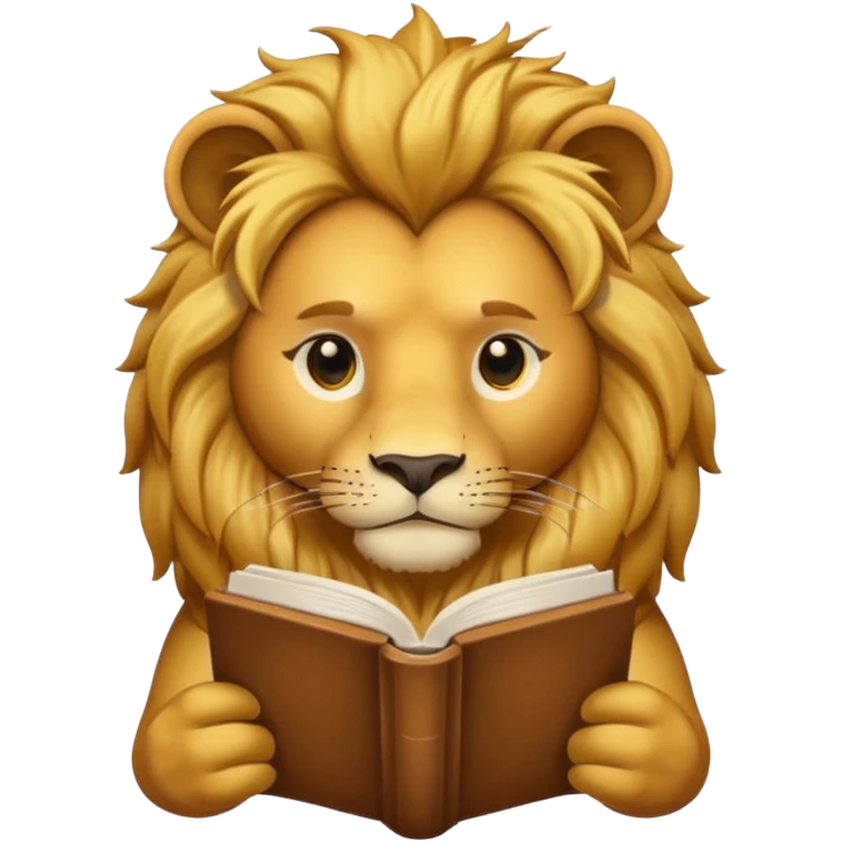 kitap okuyan aslan emoji