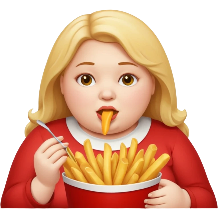 Fat Girl munching fries emoji